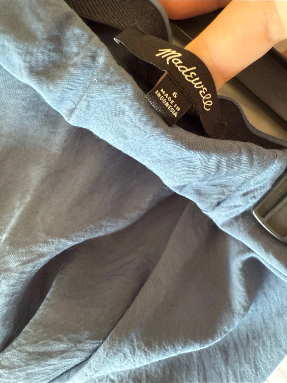 Madewell Slate Blue Midi Slip Skirt